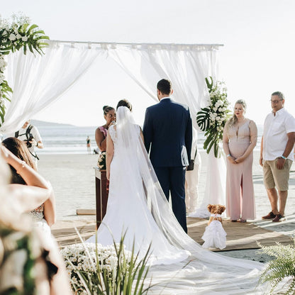 Dog Wedding Dress Bride Outfit with Pearl Necklace and Rose Pet Princess Dress Apparel for Puppy Dog Cat (Small)