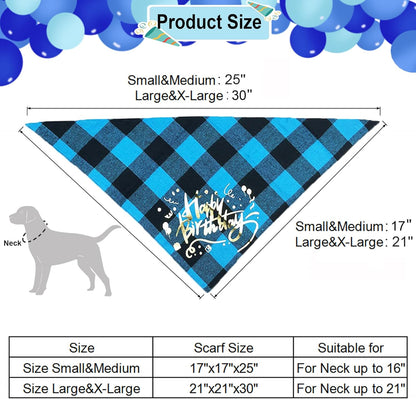 Dog Birthday Boy Bandana, Puppy 1St Birthday Party Supplies, Pet Party Hat Scarf Bowtie Banner Set for Small Medium Dogs (Small&Medium)